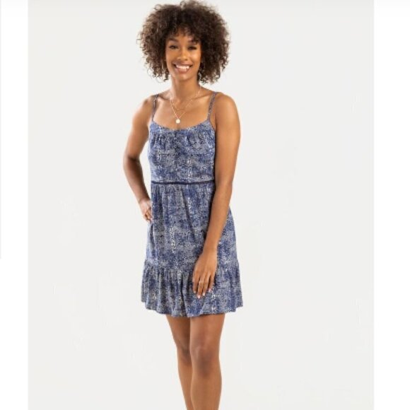 FRANCESCA'S Blue Rain Miah Printed Mini Dress Size M - Picture 1 of 11